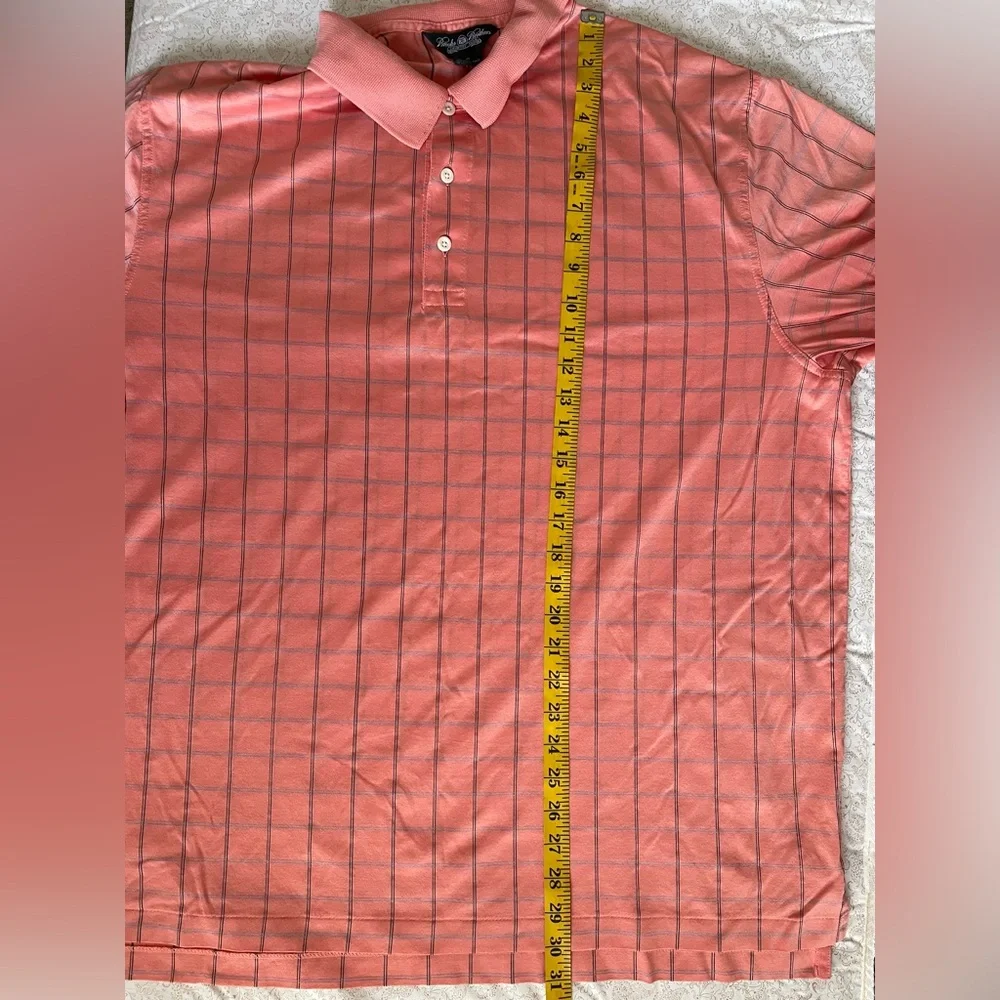 Brooks Brothers Performance Knit Polo Shirt Sz XL 100% Cotton Windowpane Casual